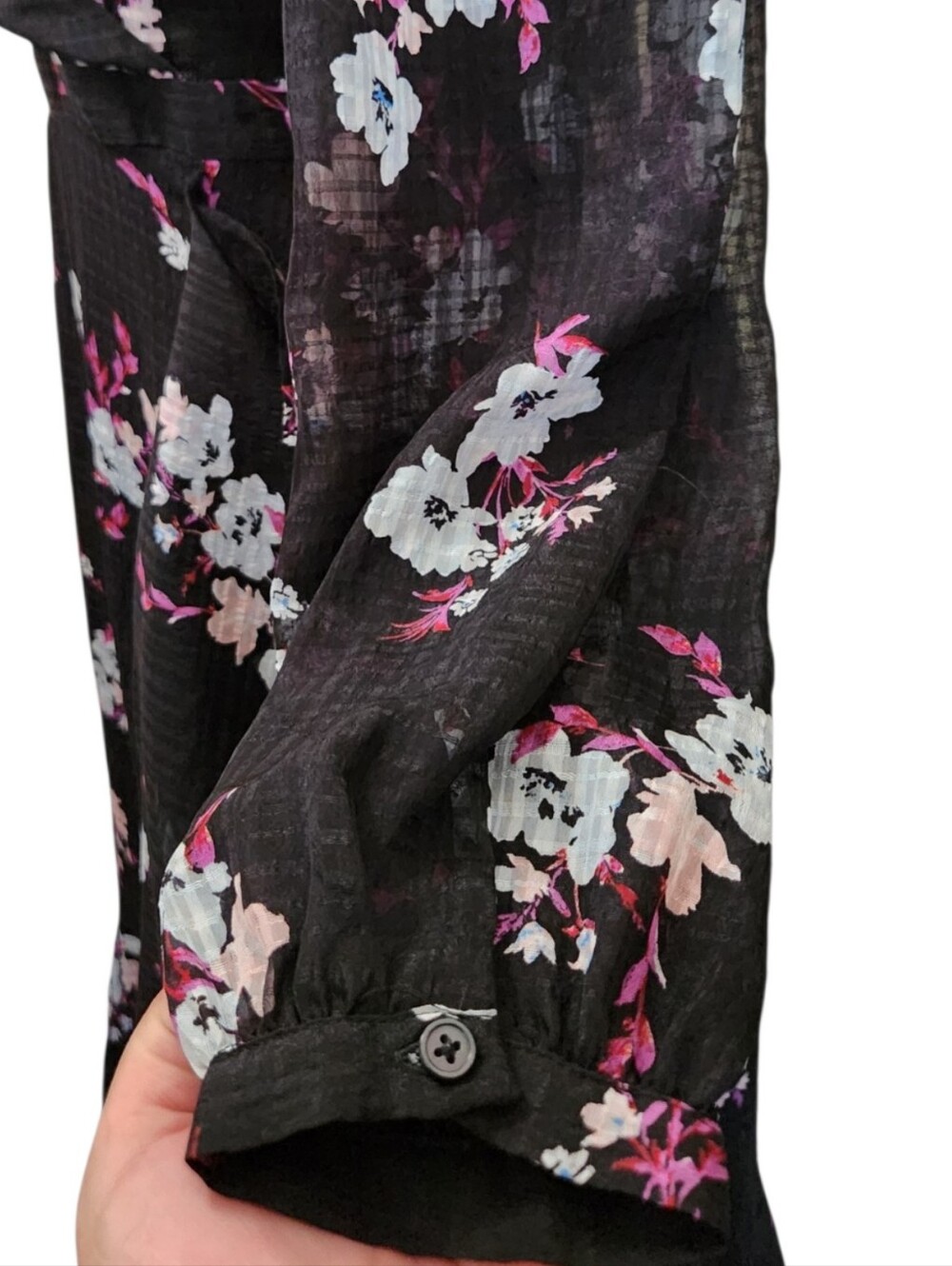 BANANA REPUBLIC Floral Print High Low Faux Wrap Midi Dress - Size 12 - Picture 8 of 16